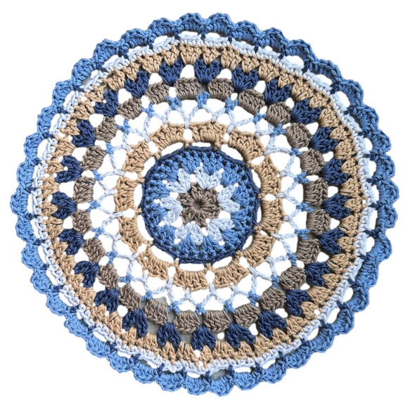 Crochet Doily, Placemat, Trivet, Handmade, 100% Cotton, Retro Crochet Decor, 13” - Picture 3 of 5